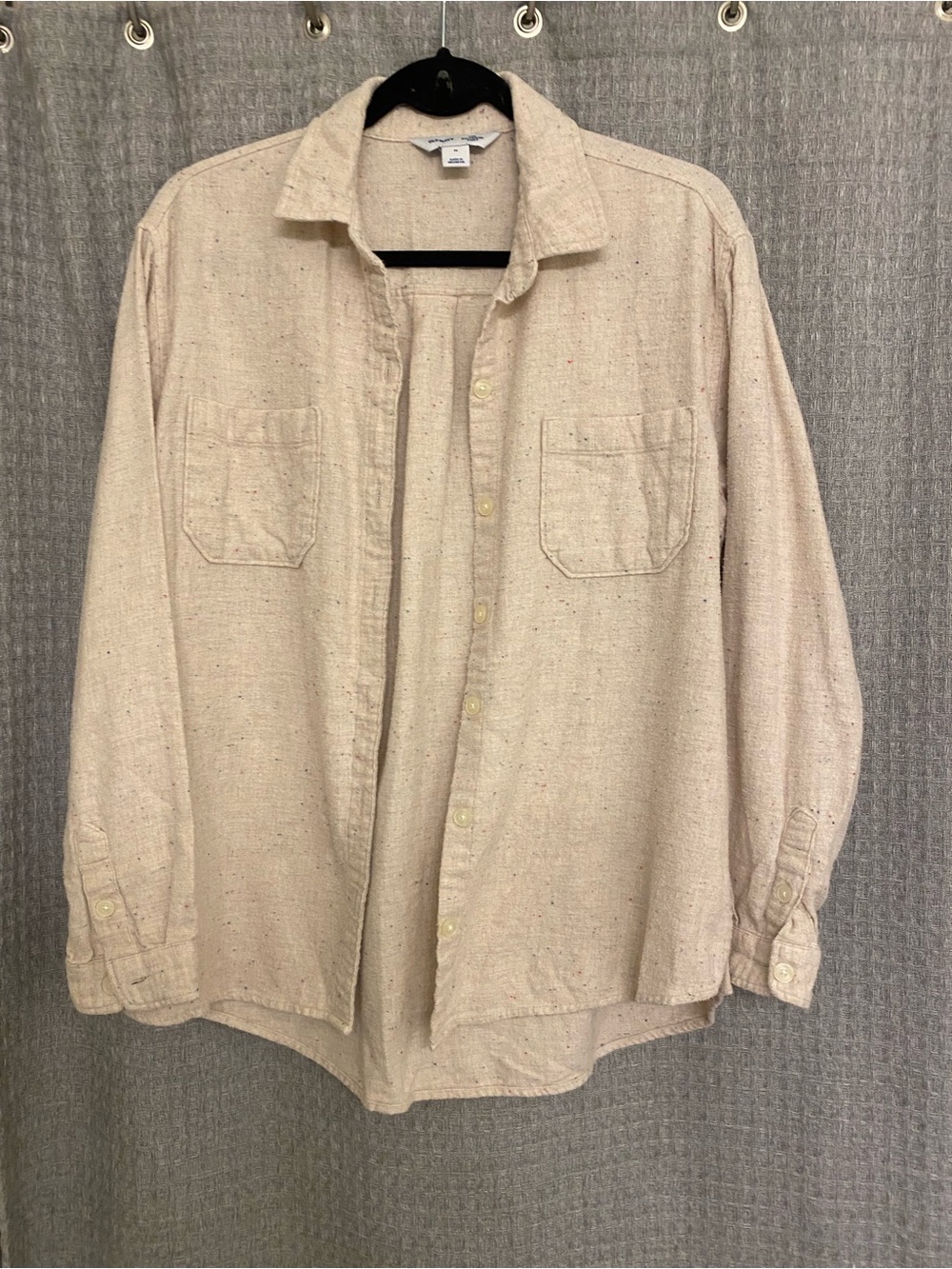 Old Navy Beige Lightweight Button-Up Shirt
